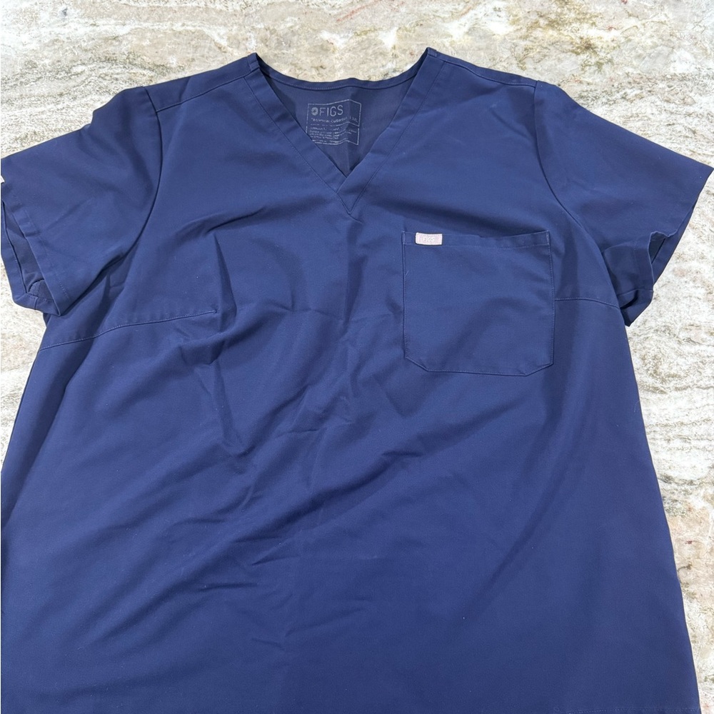 FIGS Women's Navy Catarina Scrub Top 3XL